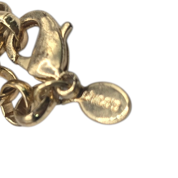 Chico's Necklace Chicos Padlock Gold Tone Long Chain Rhinestone 36" SKU2876 - Picture 3 of 5